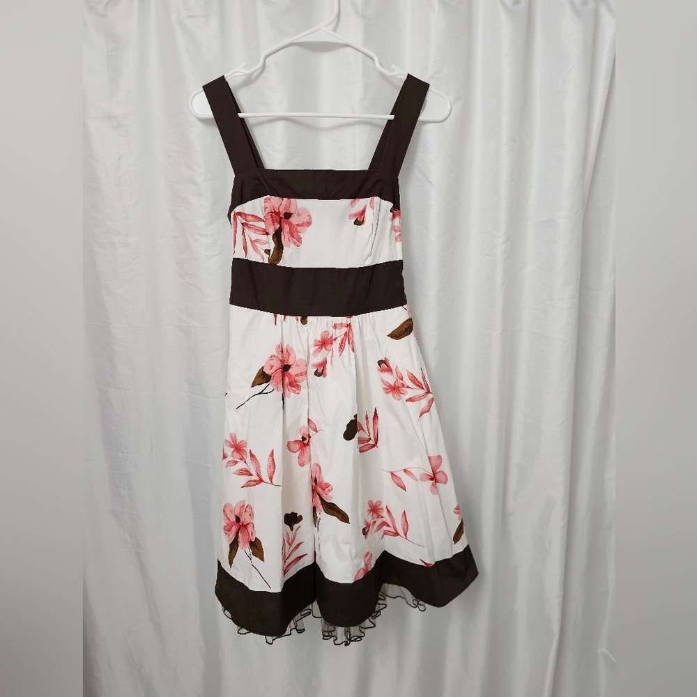 Pink and brown floral dress